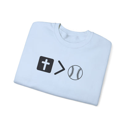 Jesus is bigger than softball Unisex Heavy Blend™ Crewneck Sweatshirt