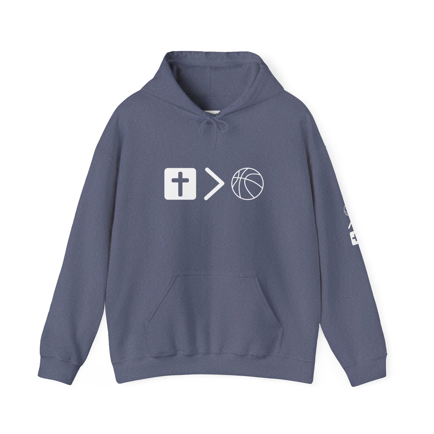 Jesus is bigger than basketball Unisex Heavy Blend™ Hooded Sweatshirt