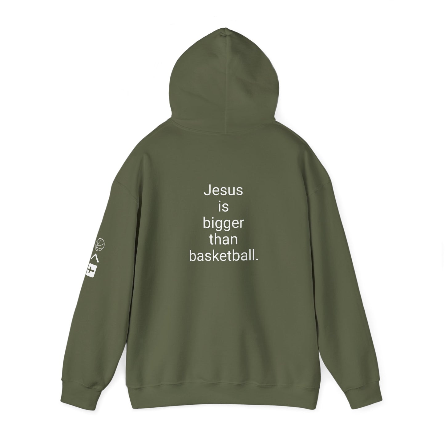 Jesus is bigger than basketball Unisex Heavy Blend™ Hooded Sweatshirt