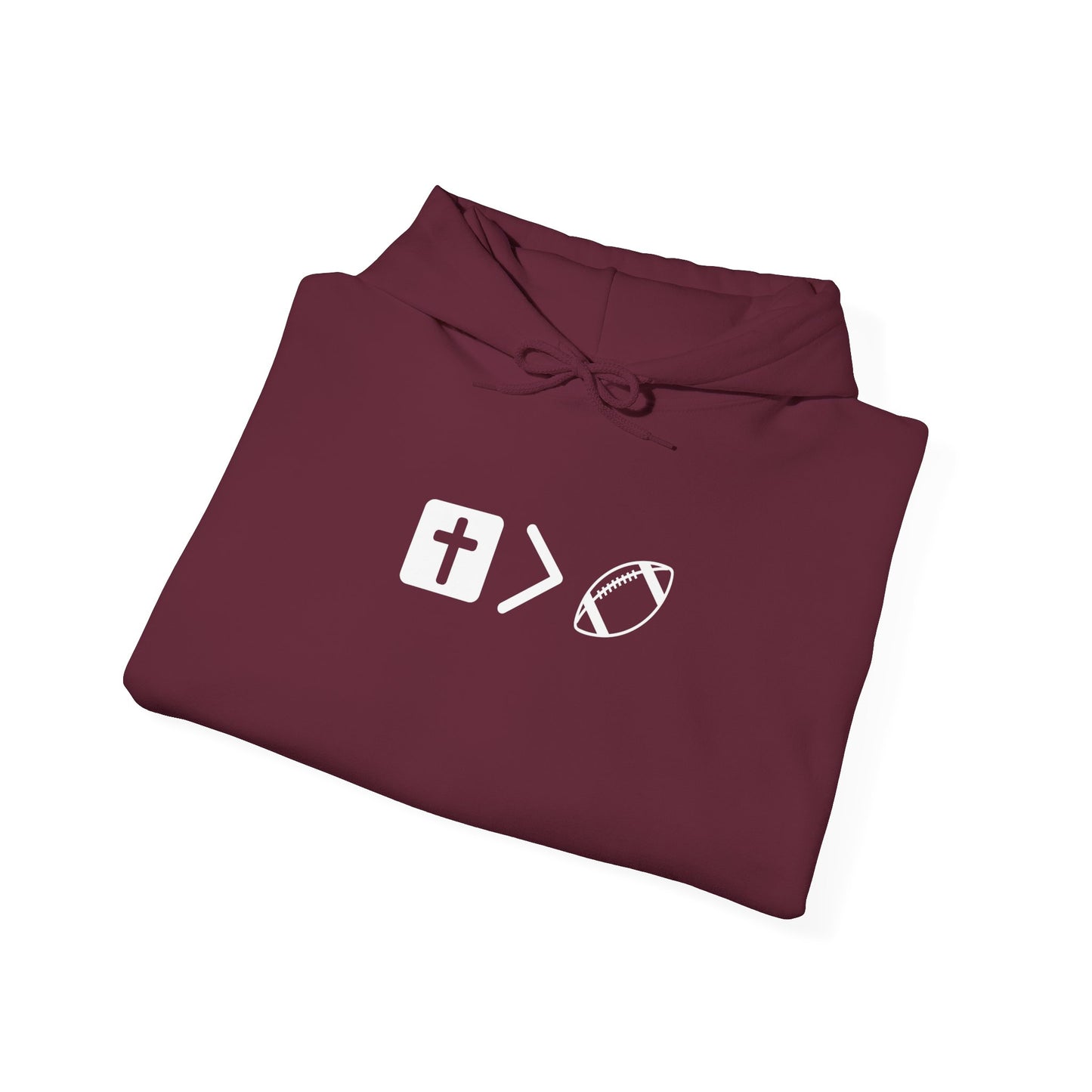 Jesus is bigger than football Unisex Heavy Blend™ Hooded Sweatshirt
