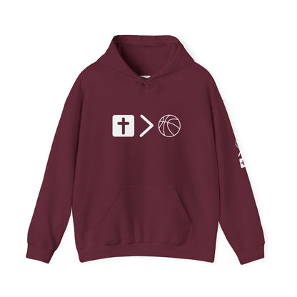 Jesus is bigger than basketball Unisex Heavy Blend™ Hooded Sweatshirt