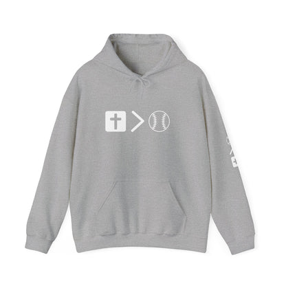 Jesus is bigger than baseball Unisex Heavy Blend™ Hooded Sweatshirt