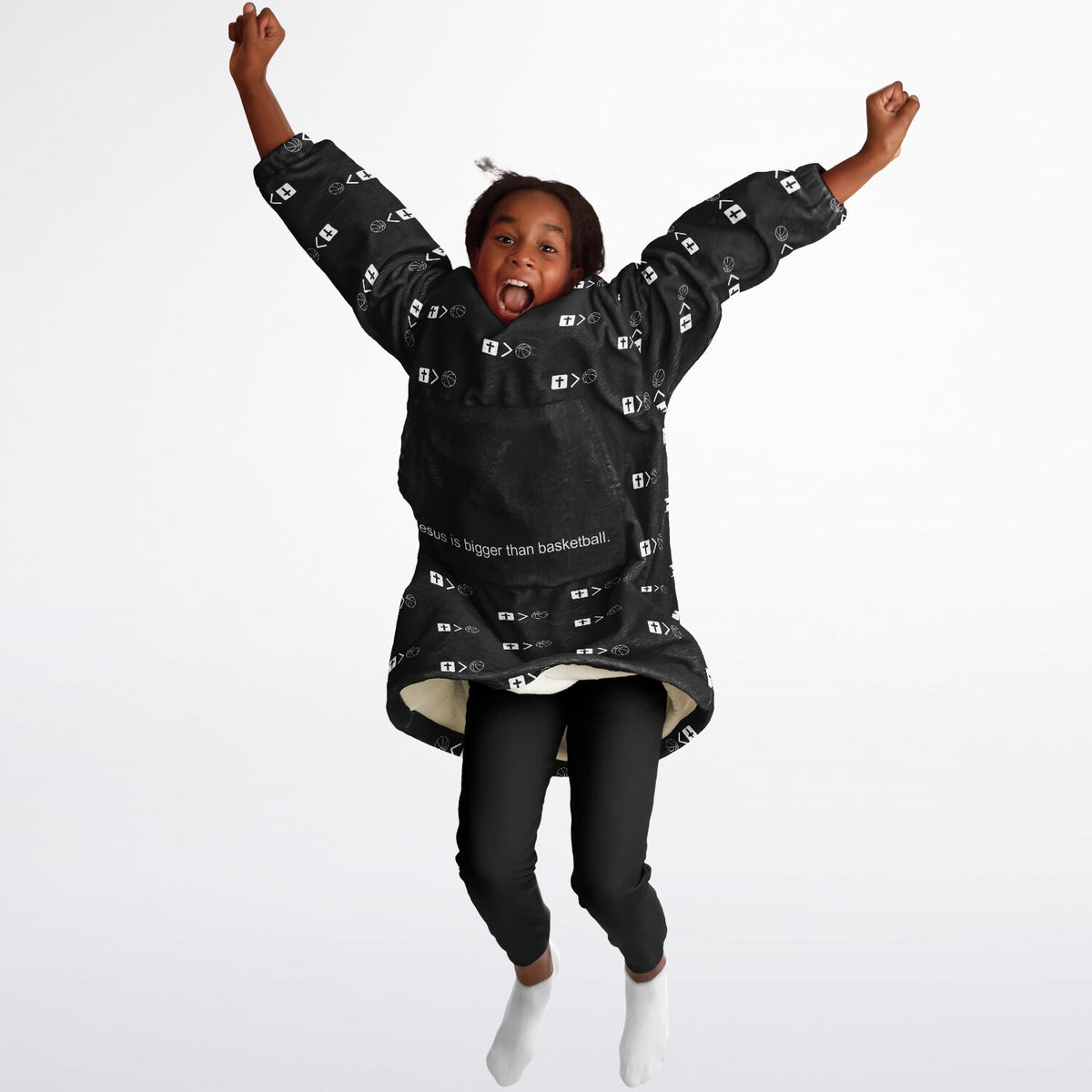 Jesus is bigger than basketball Youth Snug Hoodie  - AOP