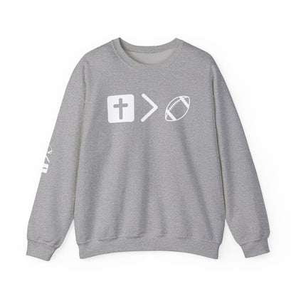Jesus is bigger than football Unisex Heavy Blend™ Crewneck Sweatshirt