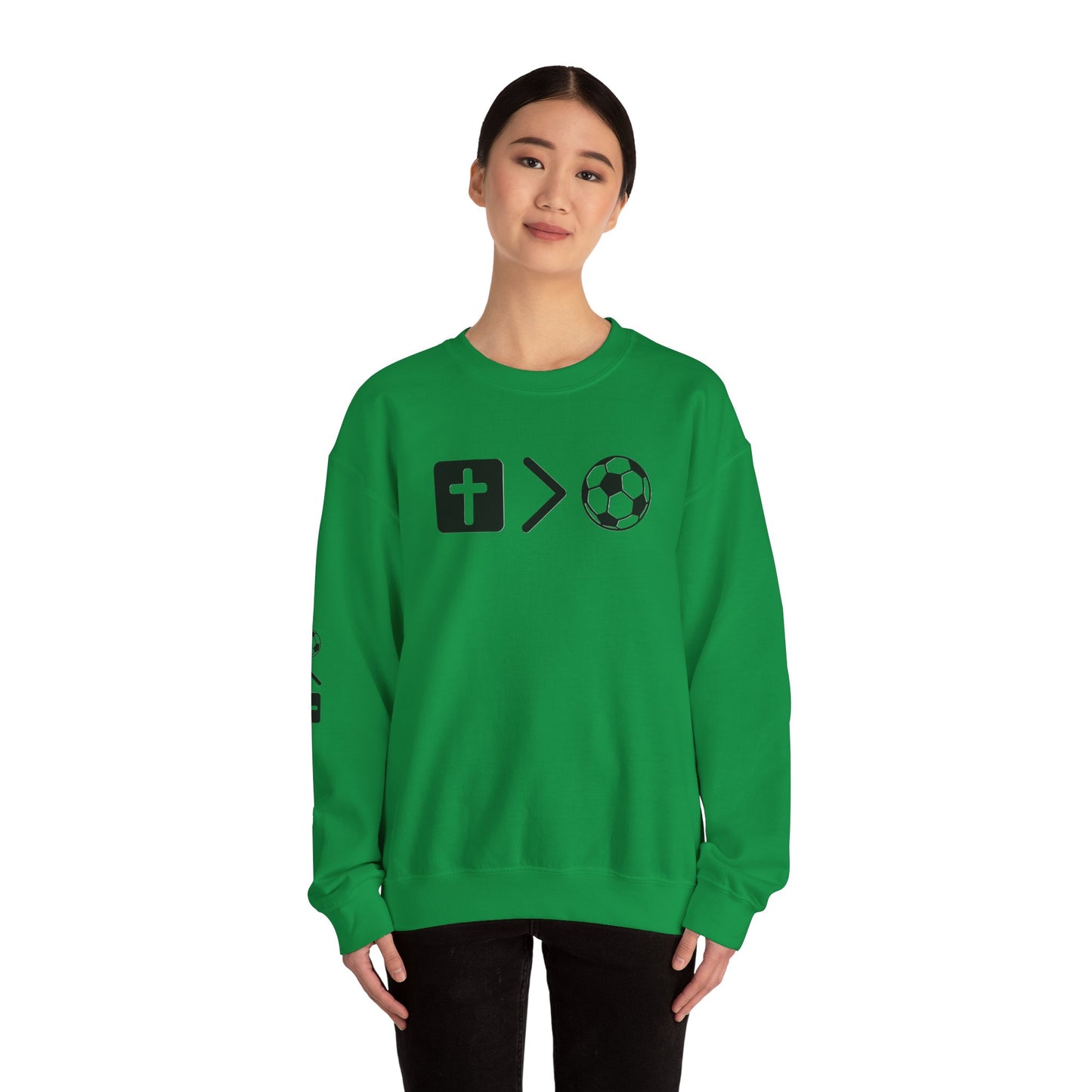 Jesus is bigger than soccer Unisex Heavy Blend™ Crewneck Sweatshirt