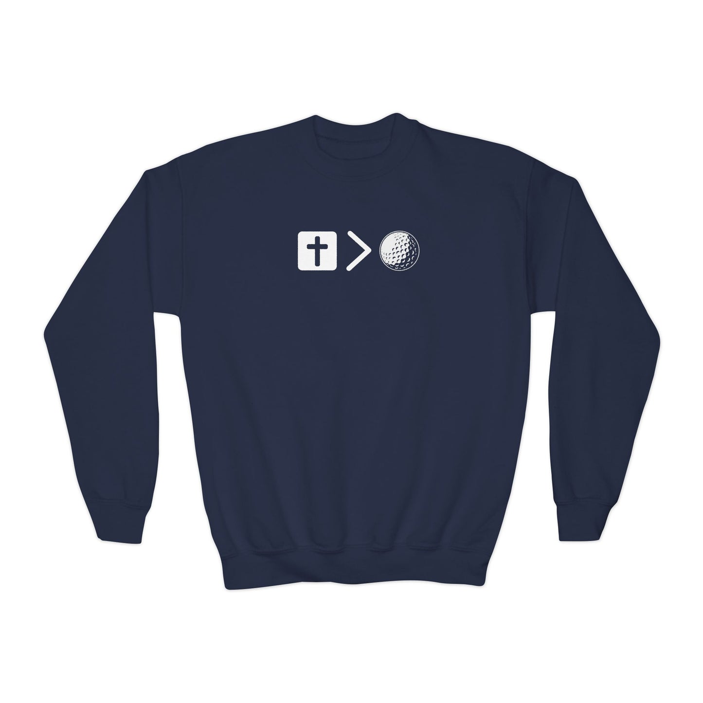 Jesus is bigger than golf Youth Crewneck Sweatshirt
