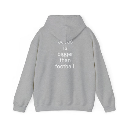 Jesus is bigger than football Unisex Heavy Blend™ Hooded Sweatshirt