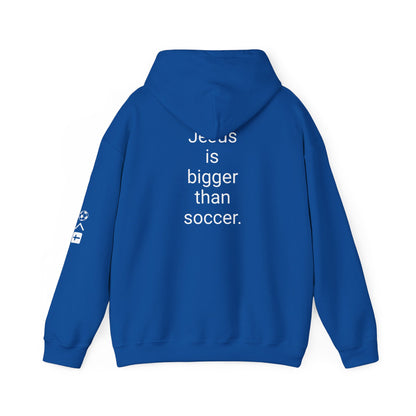 Jesus is bigger than soccer Unisex Heavy Blend™ Hooded Sweatshirt