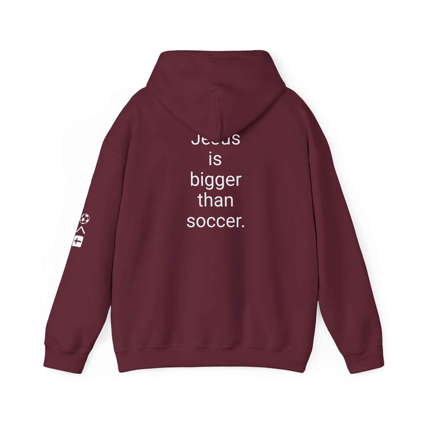 Jesus is bigger than soccer Unisex Heavy Blend™ Hooded Sweatshirt