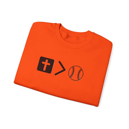 Jesus is bigger than softball Unisex Heavy Blend™ Crewneck Sweatshirt