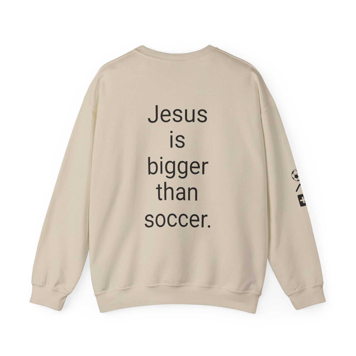 Jesus is bigger than soccer Unisex Heavy Blend™ Crewneck Sweatshirt