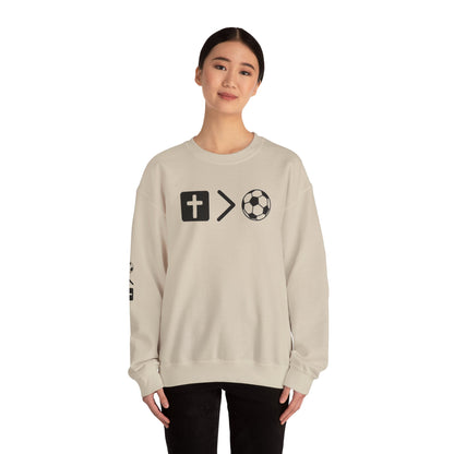 Jesus is bigger than soccer Unisex Heavy Blend™ Crewneck Sweatshirt