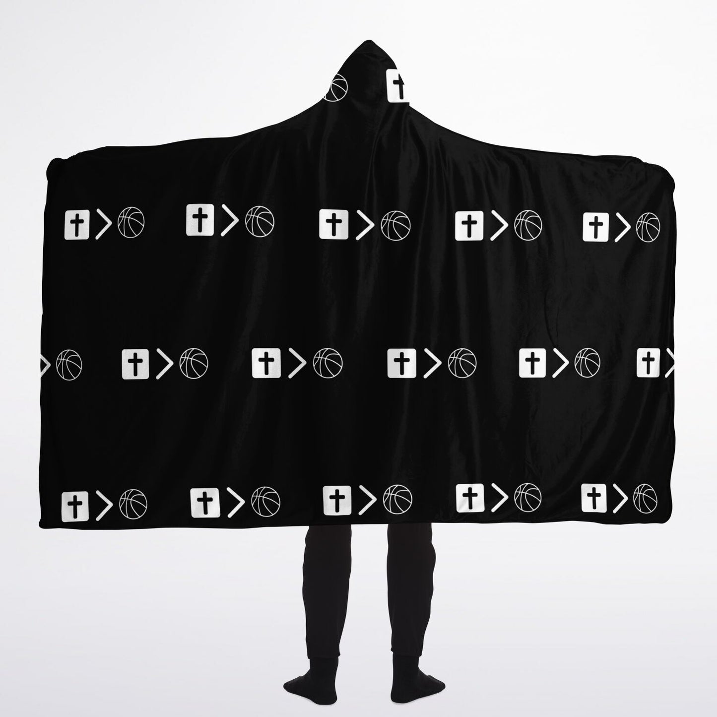 Jesus is bigger than basketball Hooded Blanket Micro Fleece