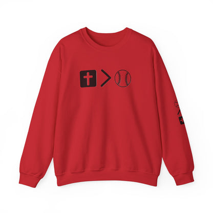 Jesus is bigger than softball Unisex Heavy Blend™ Crewneck Sweatshirt