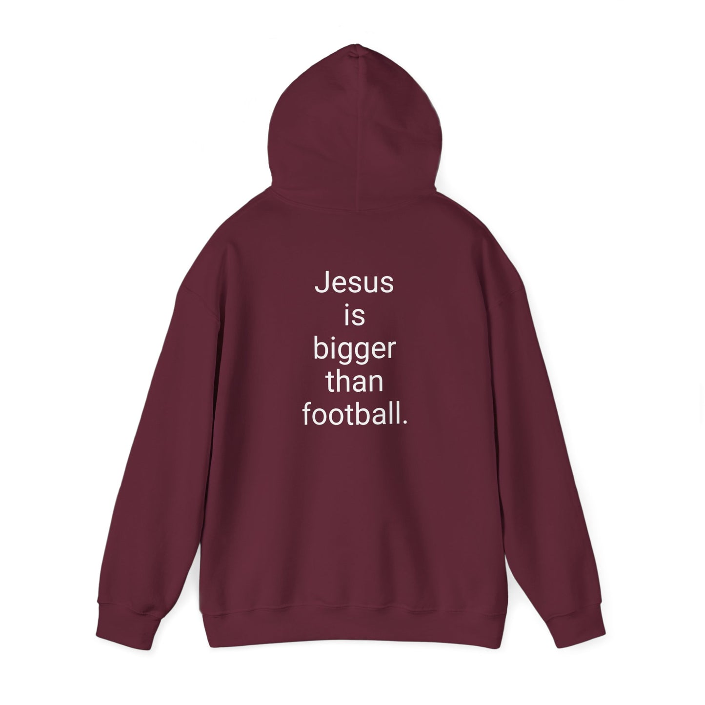Jesus is bigger than football Unisex Heavy Blend™ Hooded Sweatshirt