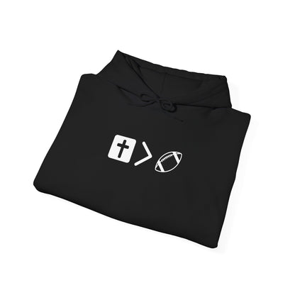 Jesus is bigger than football Unisex Heavy Blend™ Hooded Sweatshirt