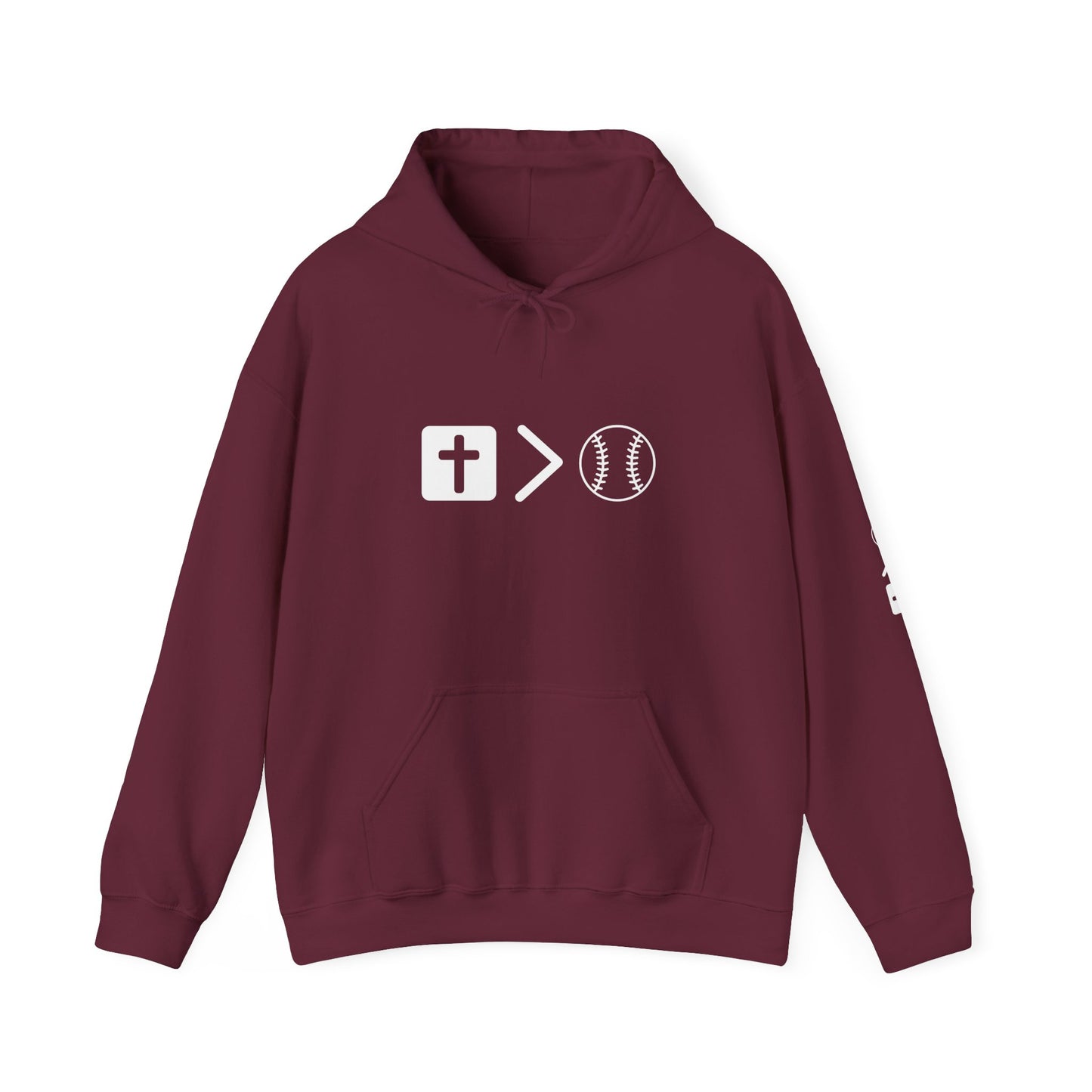 Jesus is bigger than softball Unisex Heavy Blend™ Hooded Sweatshirt