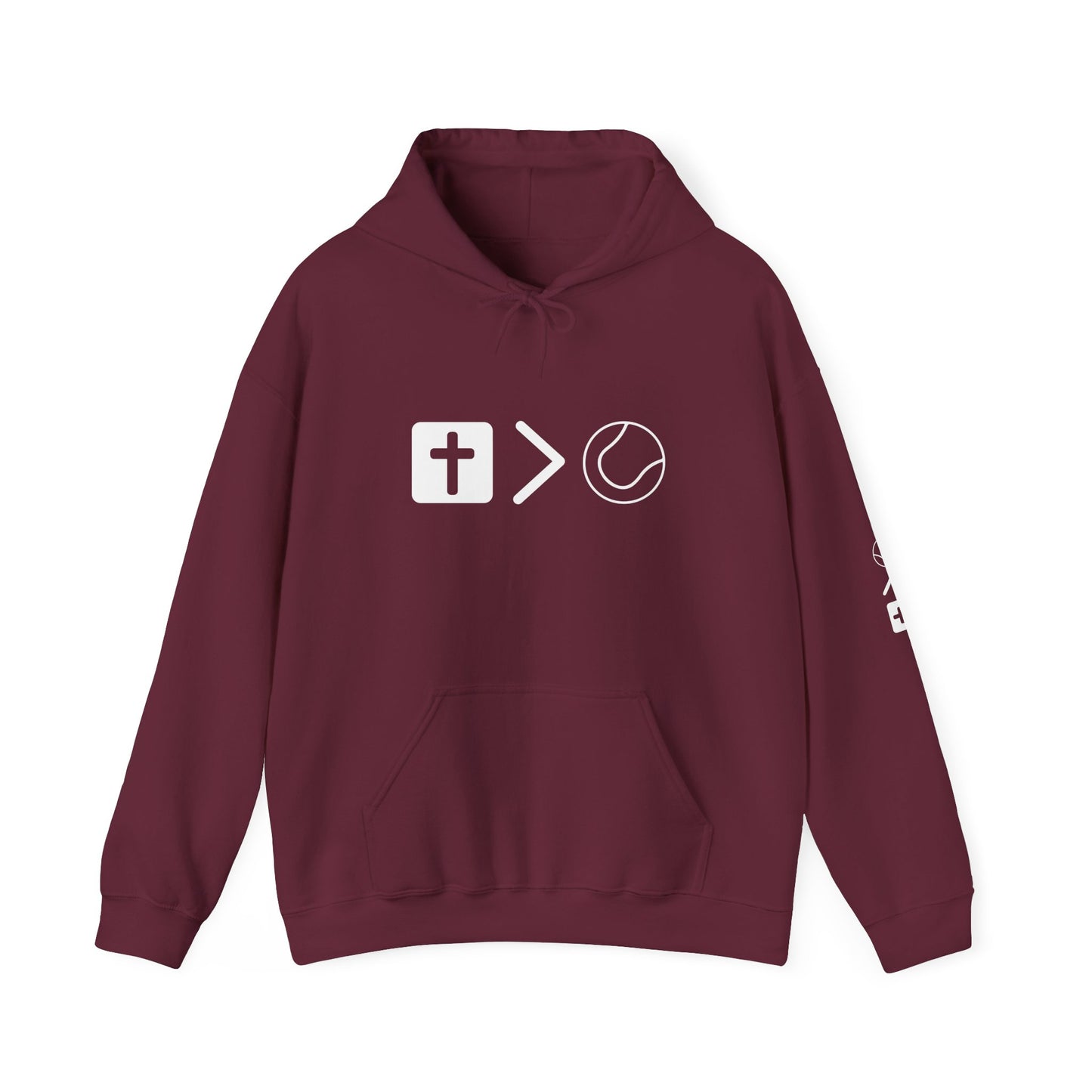 Jesus is bigger than tennis Unisex Heavy Blend™ Hooded Sweatshirt