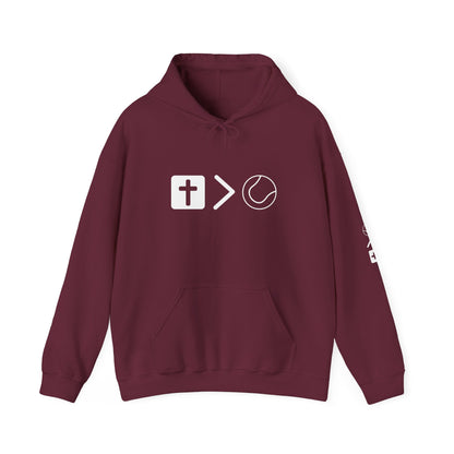 Jesus is bigger than tennis Unisex Heavy Blend™ Hooded Sweatshirt