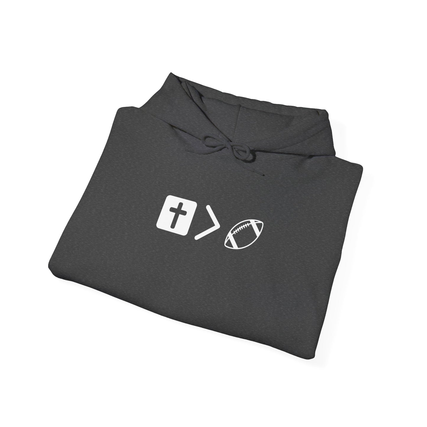 Jesus is bigger than football Unisex Heavy Blend™ Hooded Sweatshirt