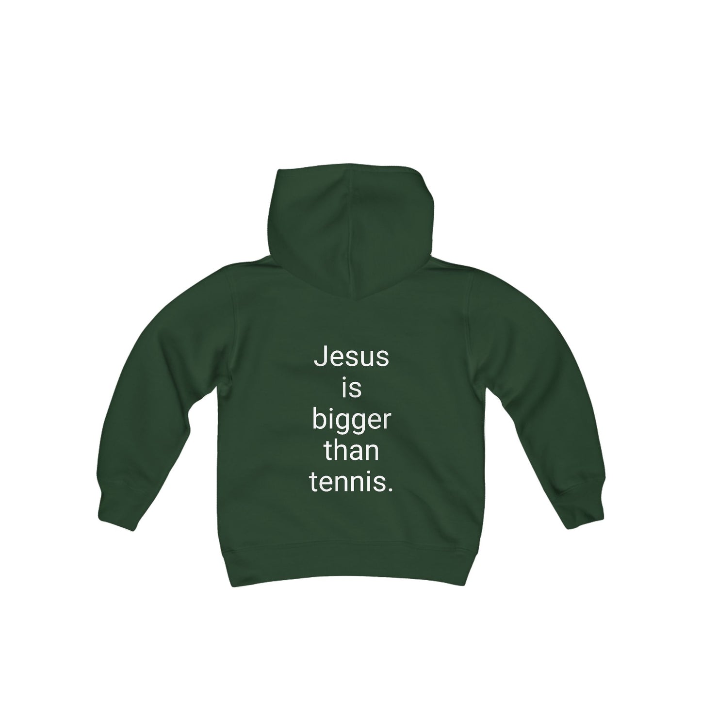 Jesus is bigger than tennis Youth Heavy Blend Hooded Sweatshirt