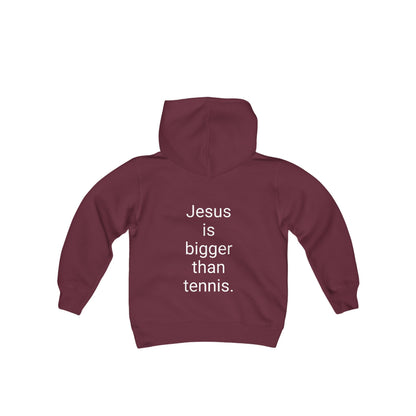 Jesus is bigger than tennis Youth Heavy Blend Hooded Sweatshirt