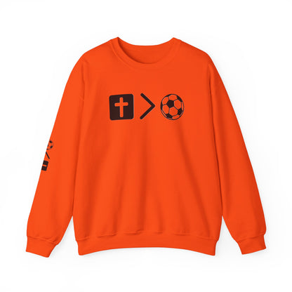 Jesus is bigger than soccer Unisex Heavy Blend™ Crewneck Sweatshirt