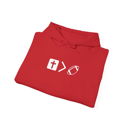 Jesus is bigger than football Unisex Heavy Blend™ Hooded Sweatshirt