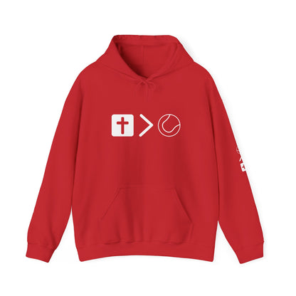 Jesus is bigger than tennis Unisex Heavy Blend™ Hooded Sweatshirt