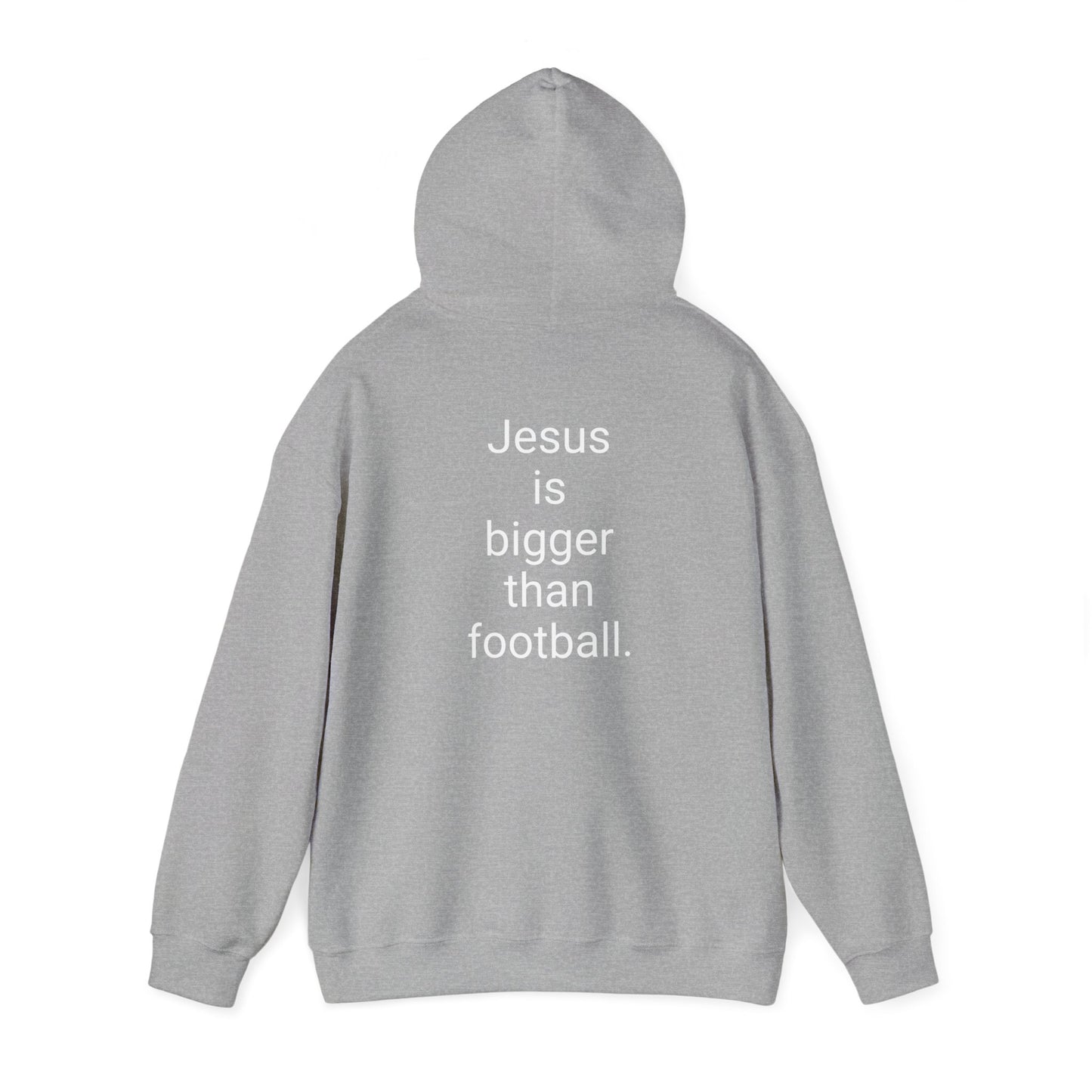 Jesus is bigger than football Unisex Heavy Blend™ Hooded Sweatshirt