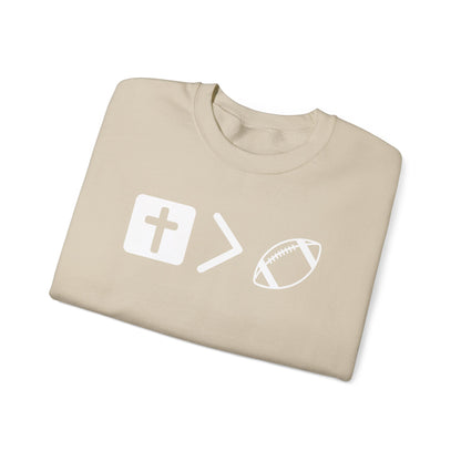 Jesus is bigger than football Unisex Heavy Blend™ Crewneck Sweatshirt