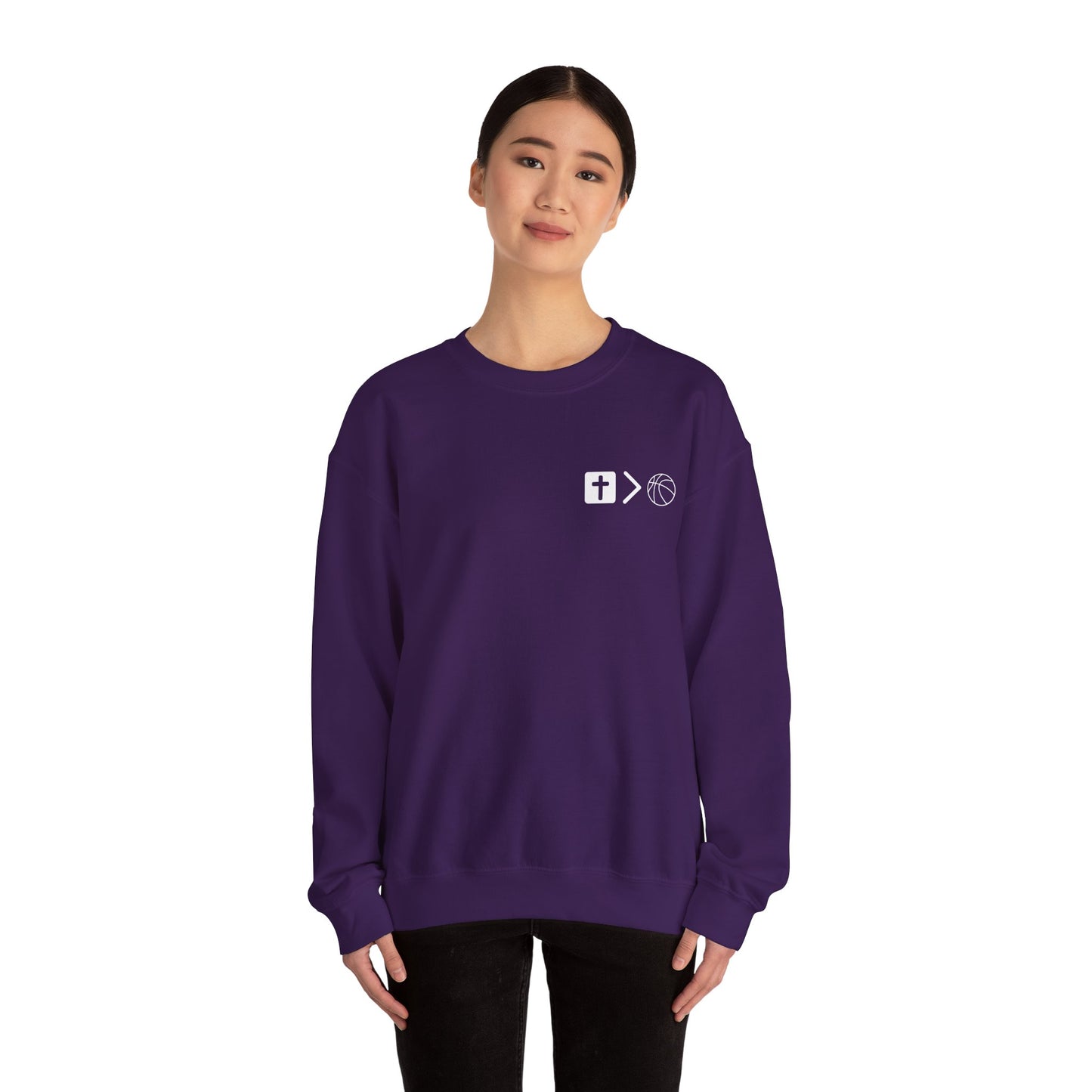 Jesus is bigger than Basketball Unisex Heavy Blend™ Crewneck Sweatshirt