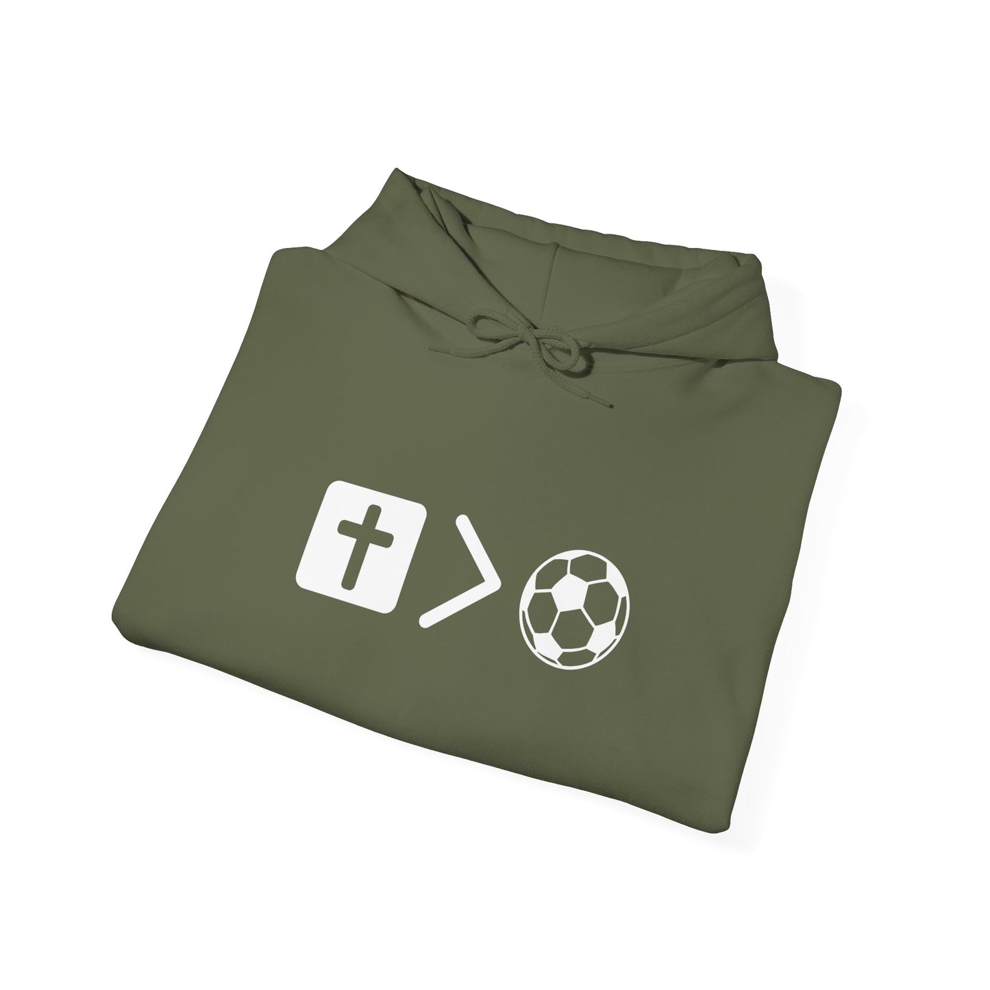 Jesus is bigger than soccer Unisex Heavy Blend™ Hooded Sweatshirt