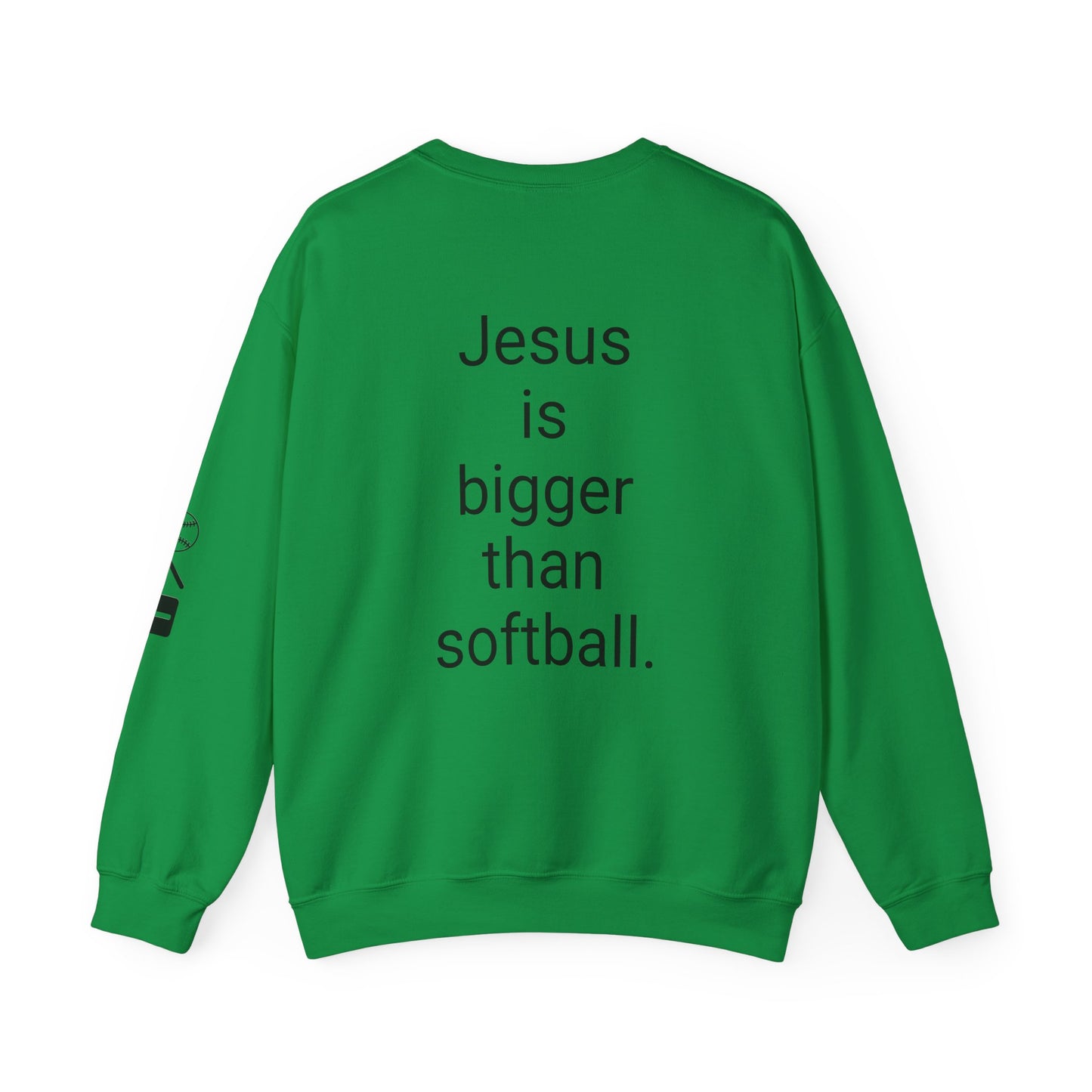 Jesus is bigger than softball Unisex Heavy Blend™ Crewneck Sweatshirt