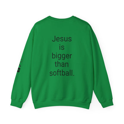 Jesus is bigger than softball Unisex Heavy Blend™ Crewneck Sweatshirt