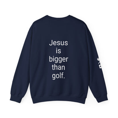 Jesus is bigger than golf Unisex Heavy Blend™ Crewneck Sweatshirt