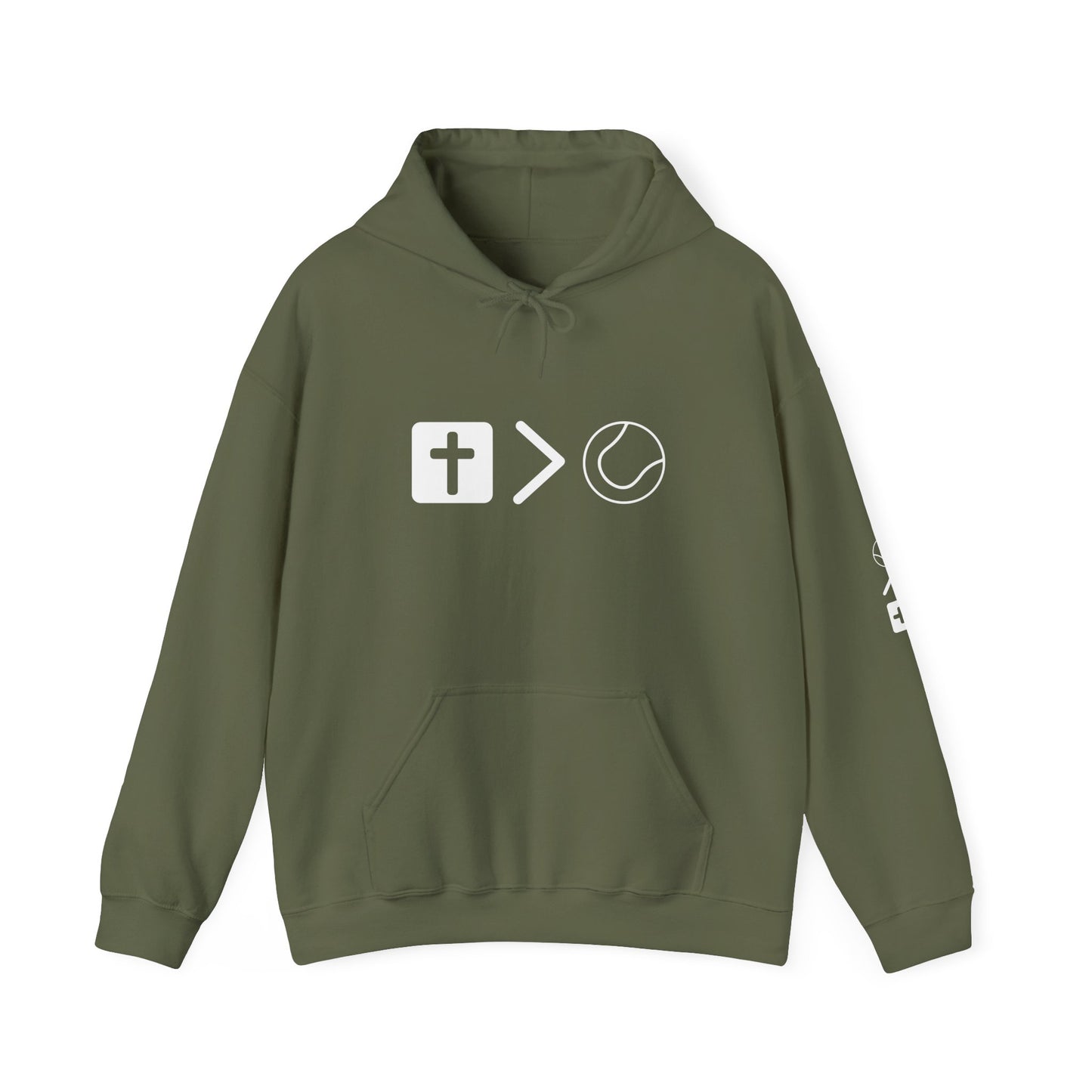 Jesus is bigger than tennis Unisex Heavy Blend™ Hooded Sweatshirt