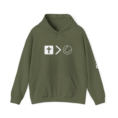 Jesus is bigger than tennis Unisex Heavy Blend™ Hooded Sweatshirt