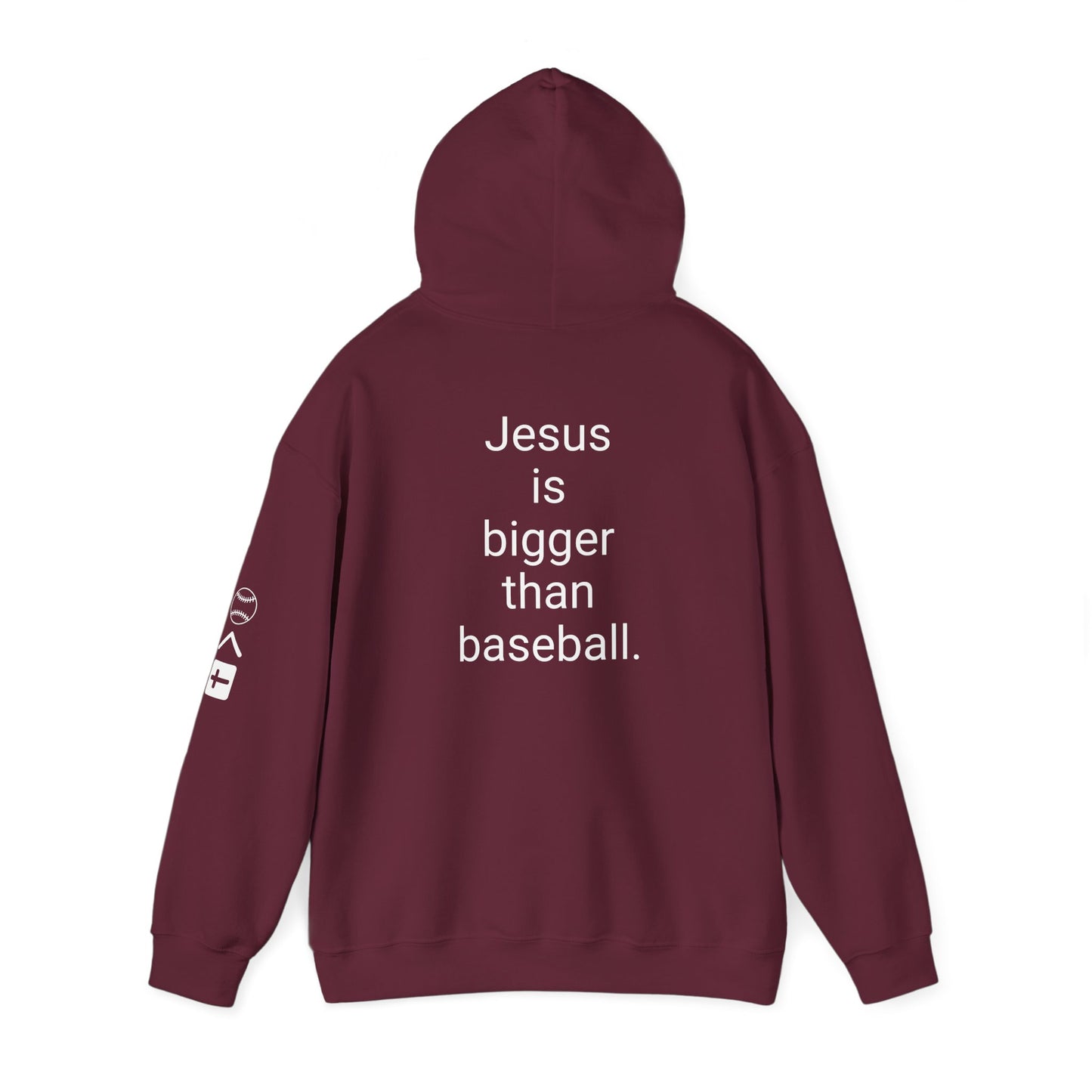Jesus is bigger than baseball Unisex Heavy Blend™ Hooded Sweatshirt