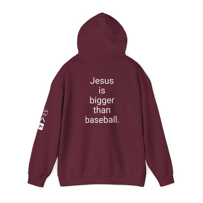 Jesus is bigger than baseball Unisex Heavy Blend™ Hooded Sweatshirt