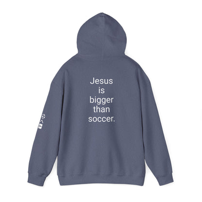 Jesus is bigger than soccer Unisex Heavy Blend™ Hooded Sweatshirt