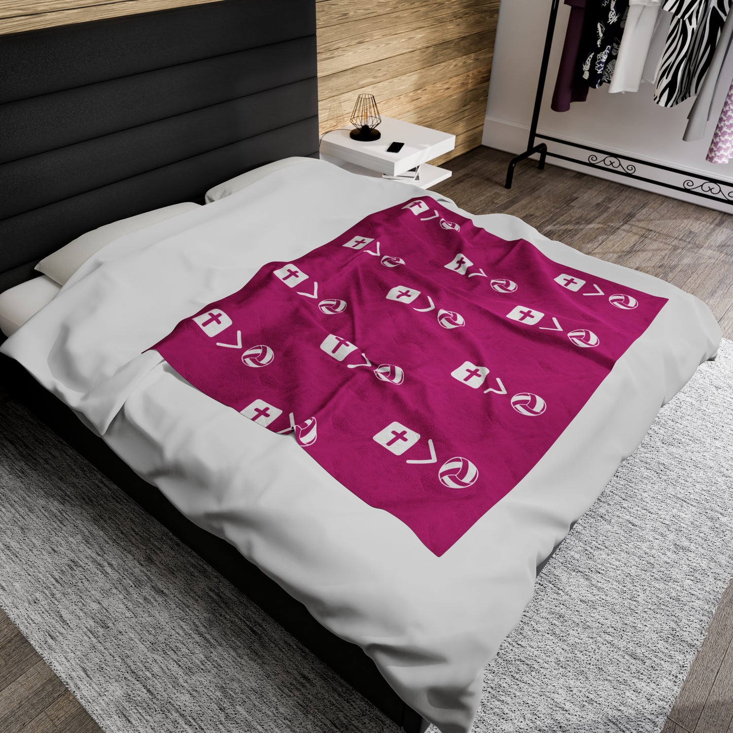 Jesus is bigger than volleyball  Velveteen Plush Blanket