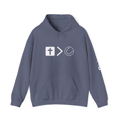 Jesus is bigger than tennis Unisex Heavy Blend™ Hooded Sweatshirt