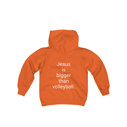 Jesus is bigger than volleyball Youth Heavy Blend Hooded Sweatshirt