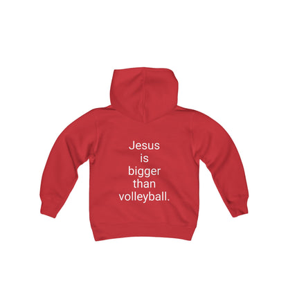 Jesus is bigger than volleyball Youth Heavy Blend Hooded Sweatshirt