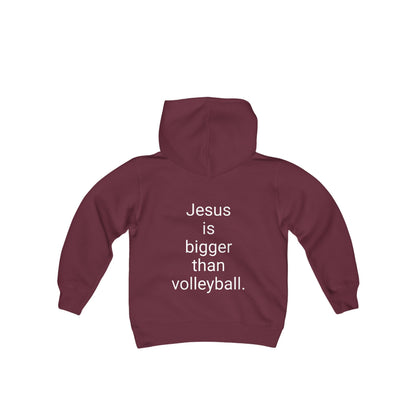 Jesus is bigger than volleyball Youth Heavy Blend Hooded Sweatshirt