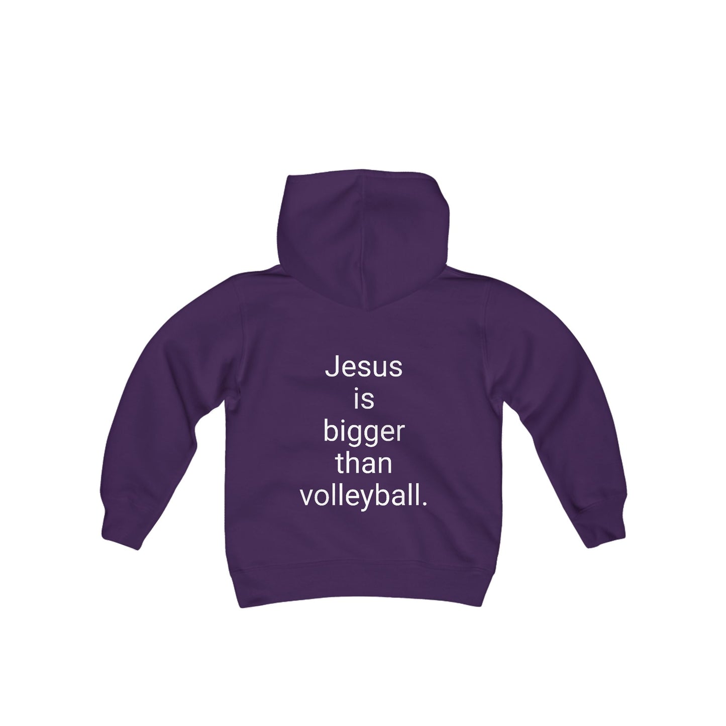 Jesus is bigger than volleyball Youth Heavy Blend Hooded Sweatshirt