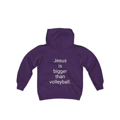 Jesus is bigger than volleyball Youth Heavy Blend Hooded Sweatshirt