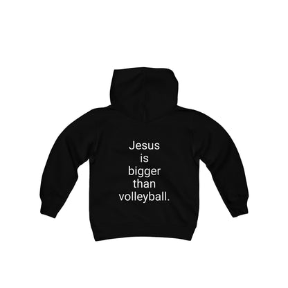 Jesus is bigger than volleyball Youth Heavy Blend Hooded Sweatshirt