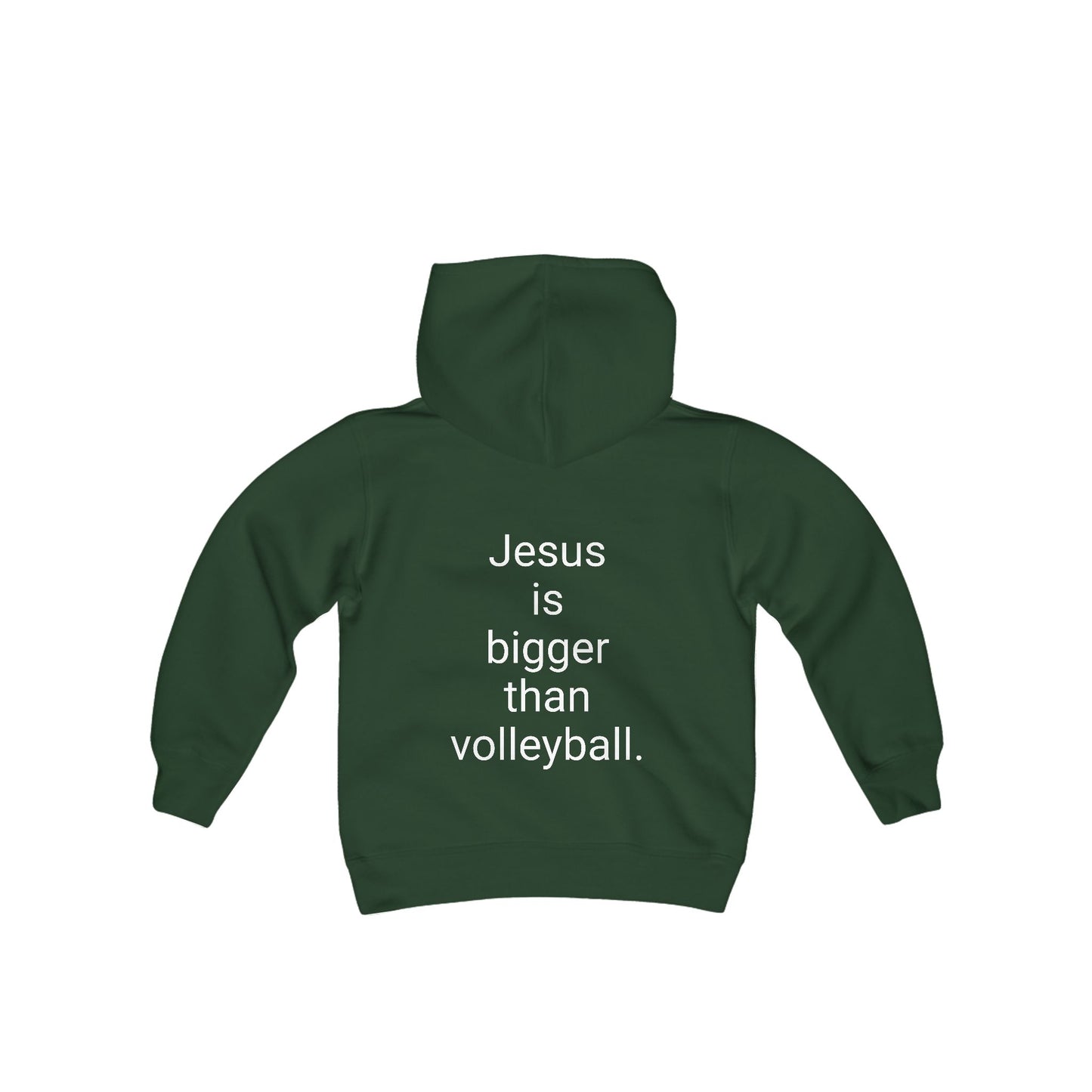 Jesus is bigger than volleyball Youth Heavy Blend Hooded Sweatshirt